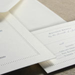 White Beaded Border Large Square - Wedding Invitation